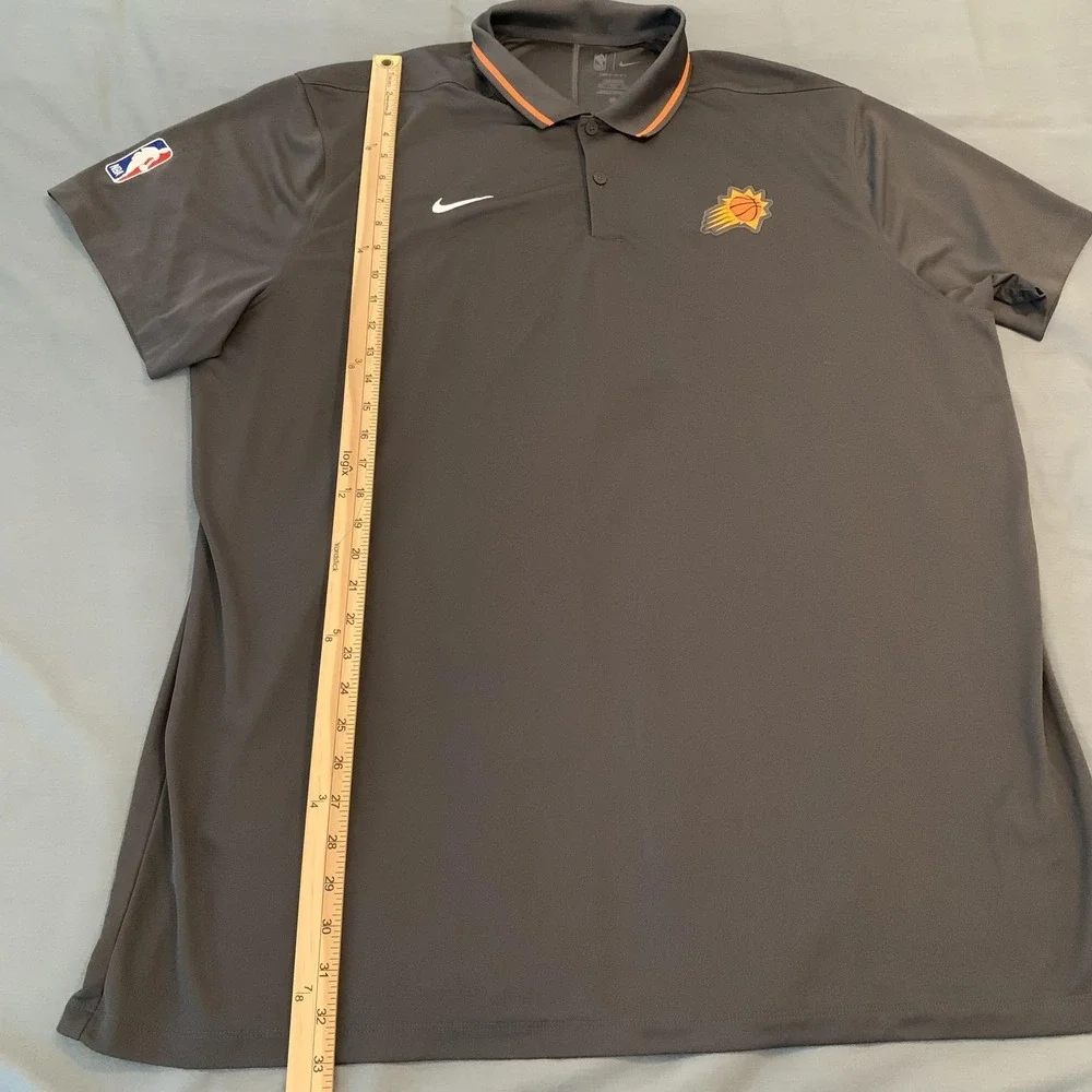 Phoenix Suns Shirt Mens 2XL Gray NBA‎ Basketball Nike Dri Fit Polo Short Sleeve